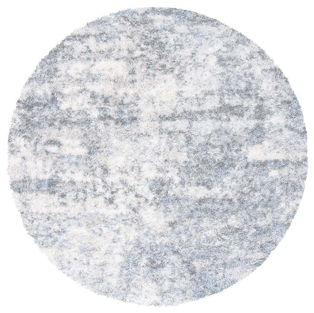 Safavieh Berber Shag Collection Area Rug - 67 Round Ivory Grey Modern Abstract