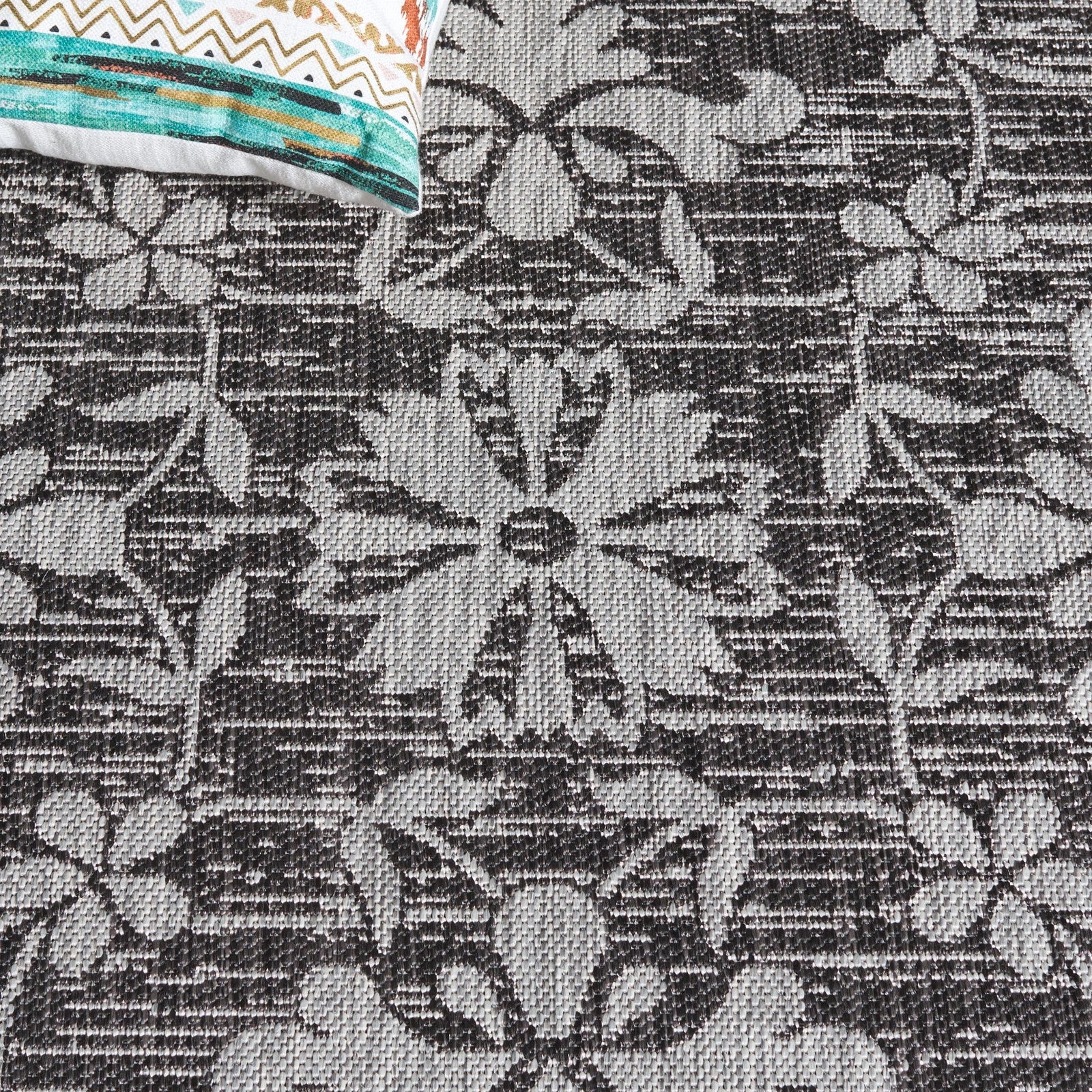 Safavieh Courtyard Collection 23 X 8 Black/Light Grey Cy8064 Indoor-Outdoor