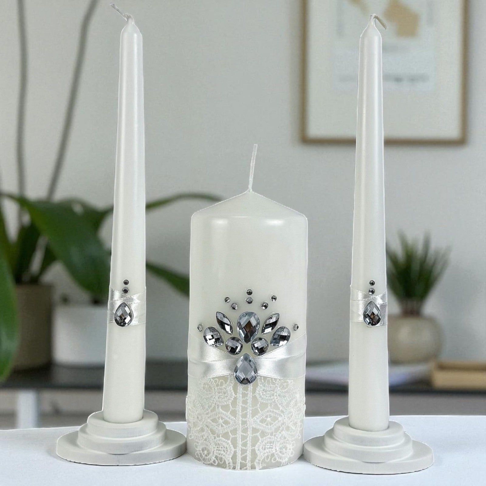 Magik Life Unity Candle Set - Wedding Ceremony Reception 6 Pillar Two 10 Taper