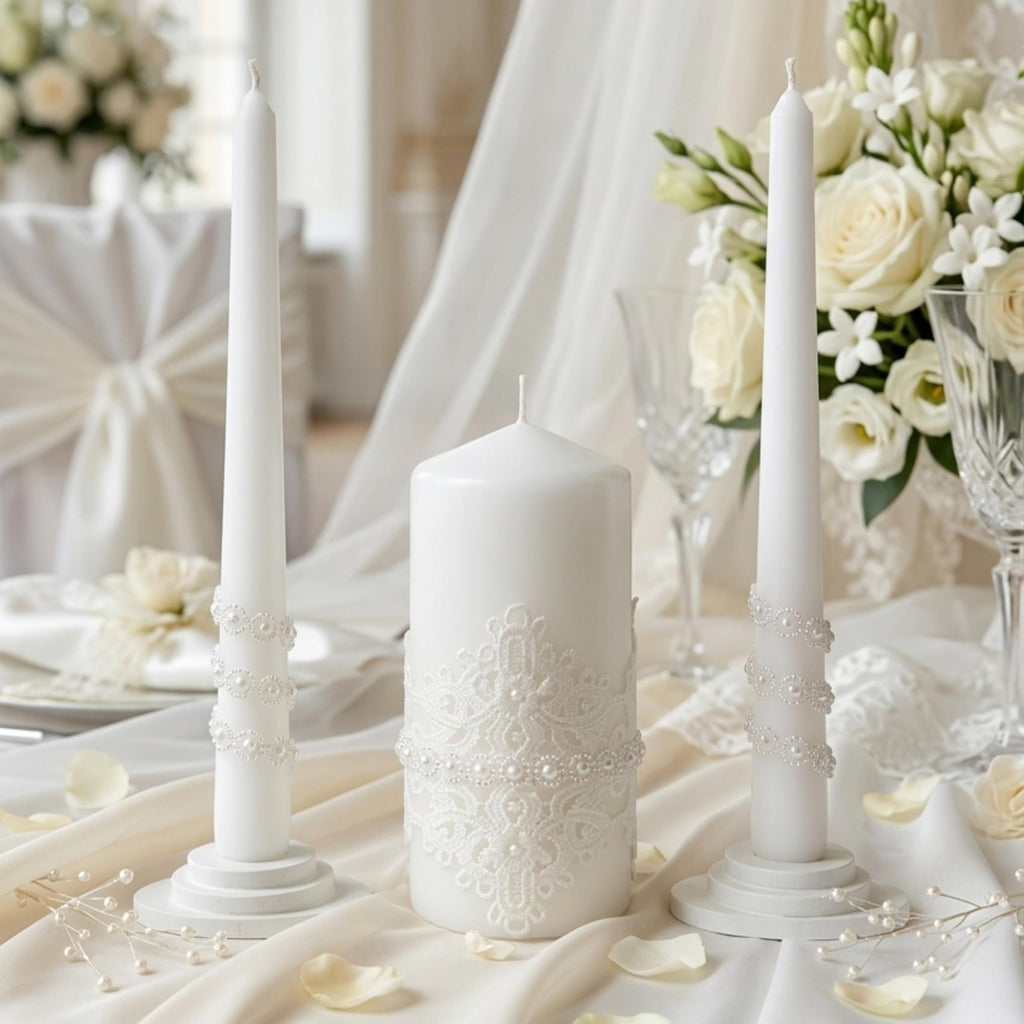 Magik Life Unity Candle Set - Wedding Ceremony Reception 6 Pillar Two 10 Taper