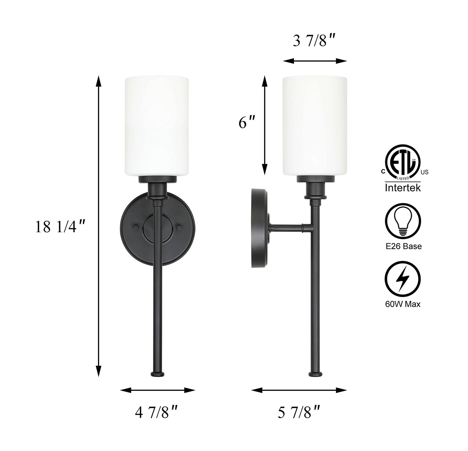Xinbei Lighting Black Wall Sconce Bathroom Vanity Sconces Wall Lighting Indoor
