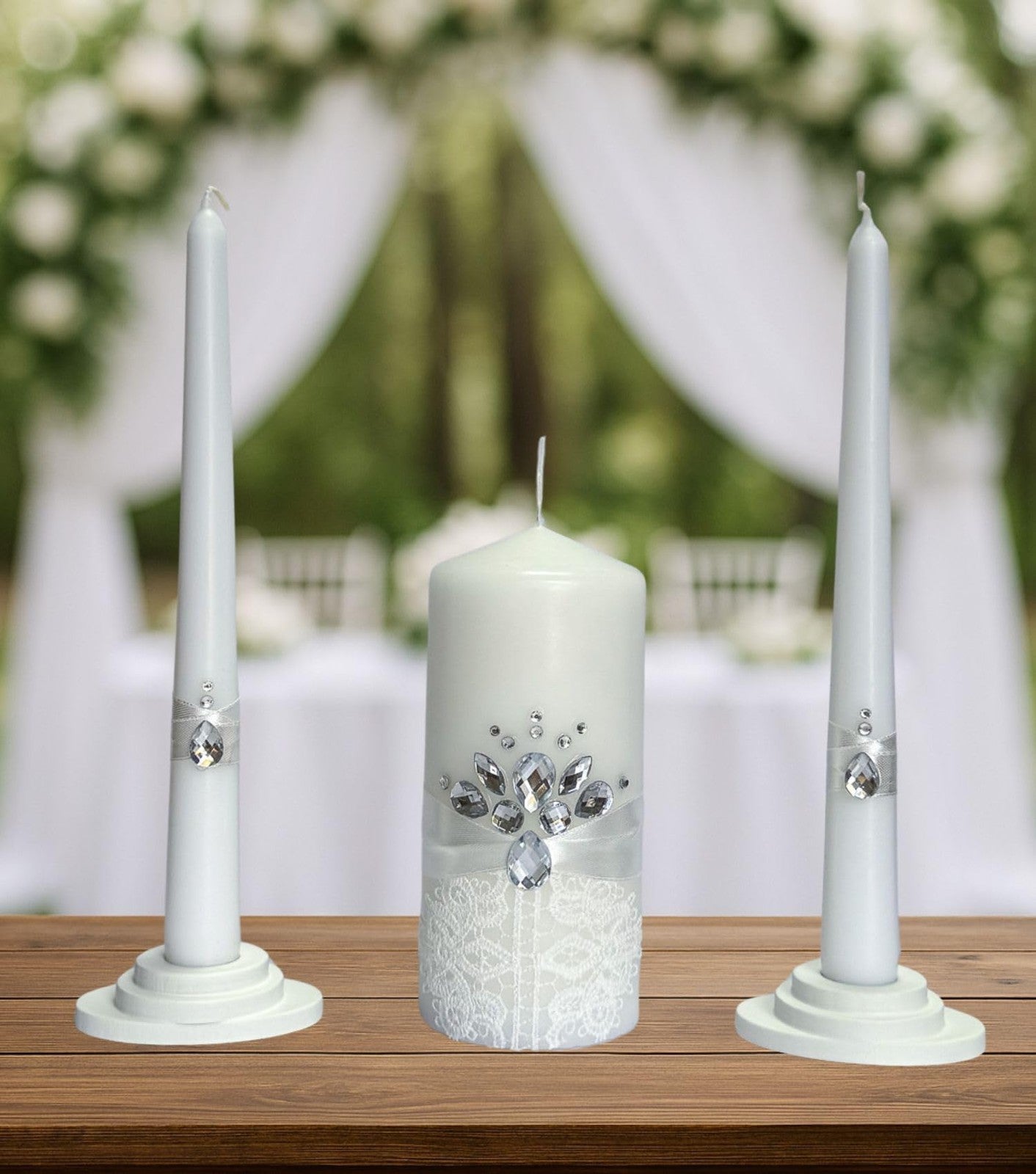 Magik Life Unity Candle Set - Wedding Ceremony Reception 6 Pillar Two 10 Taper