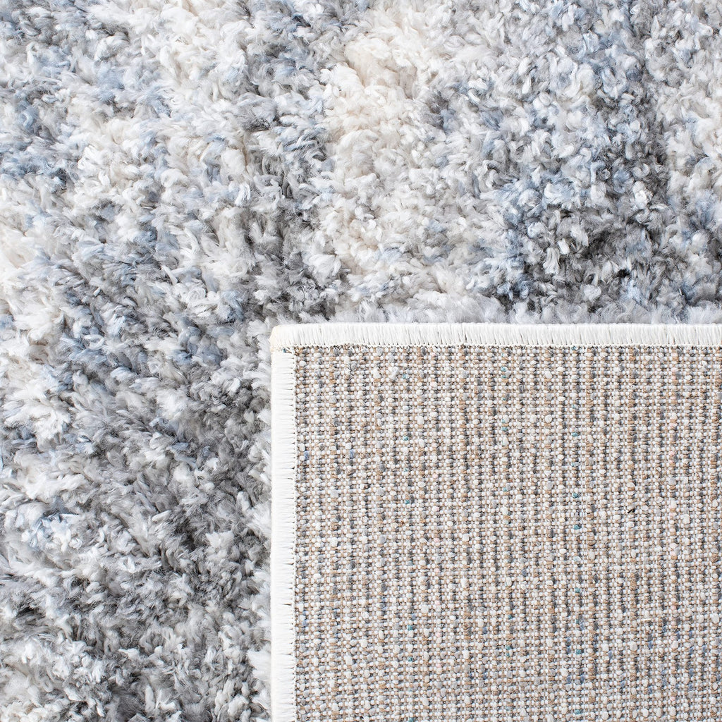 Safavieh Berber Shag Collection 2 X 8 Ivory/Grey Ber273A Modern Abstract