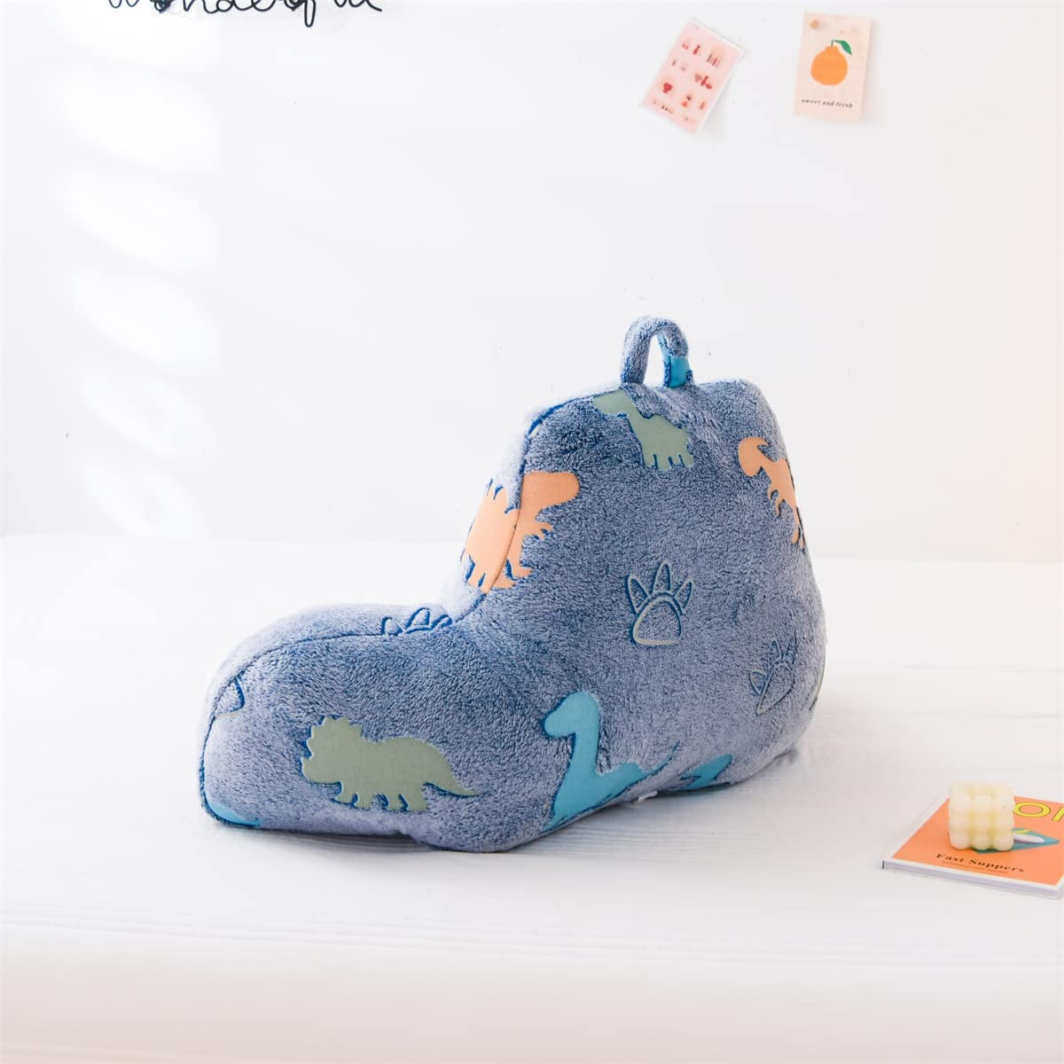 Holawakaka Glow In The Dark Reading Pillow For Sitting Up In Bed Sofa Kids