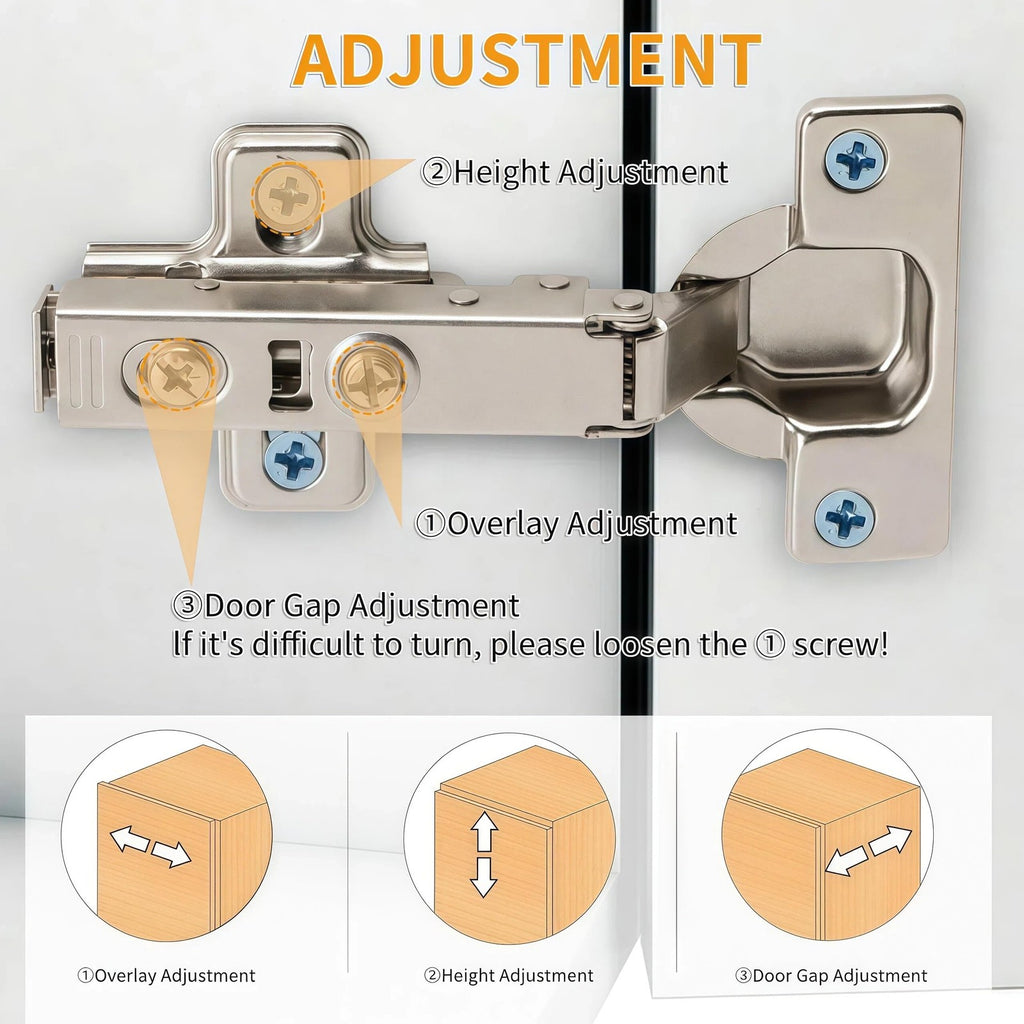 Luokim 10 Pack 5 Pairs Frameless Soft Close Half Overlay Cabinet Hinges