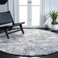 Safavieh Berber Shag Collection Area Rug - 67 Round Ivory Grey Modern Abstract