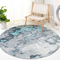 Safavieh Adirondack Collection 4 Round Turquoise / Grey Adr134K Modern Abstract