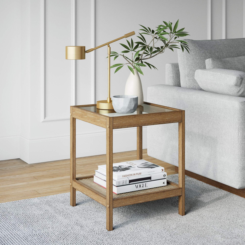 Nathan James 33301 Hayes Solid Wood Nightstand Bedside End Or Side Table In