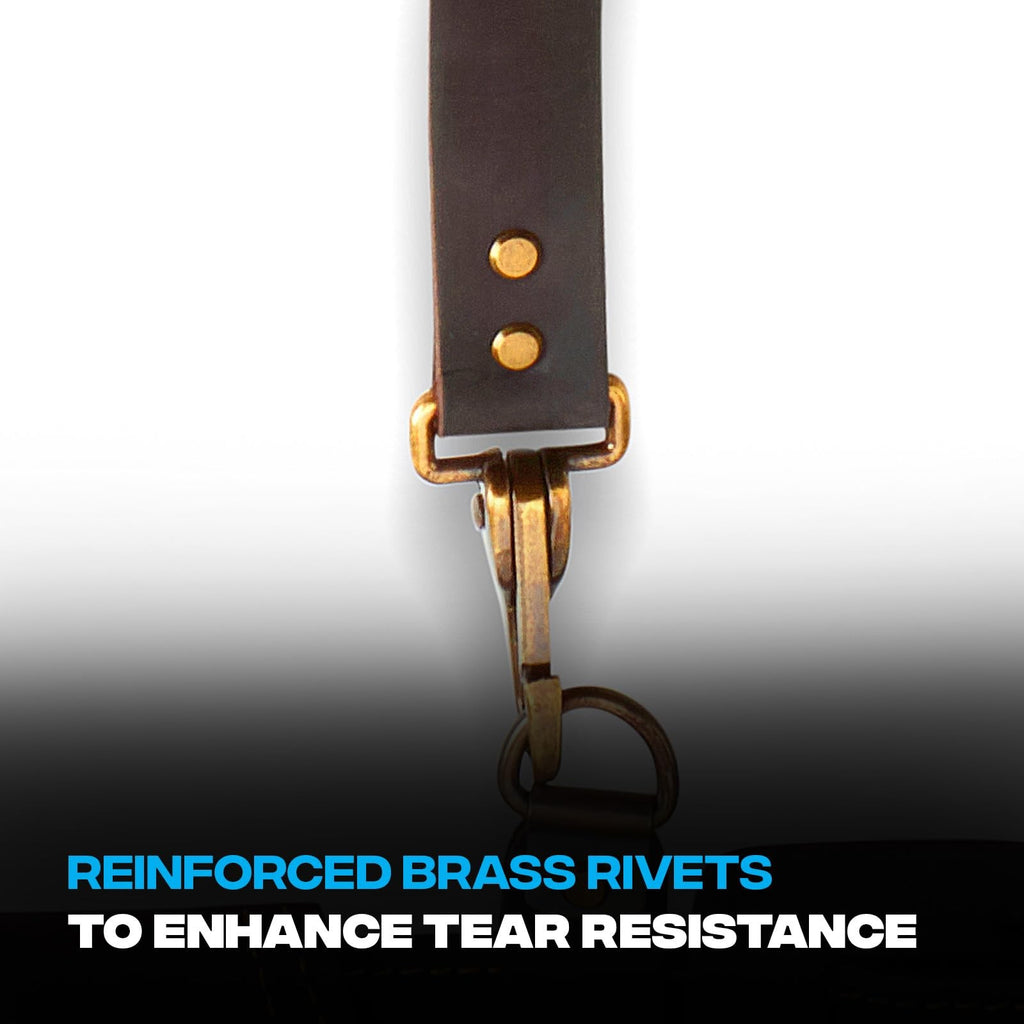Ox Tools Pro Oil Tanned Leather Tool Belt Suspenders For Men - Heavy Duty