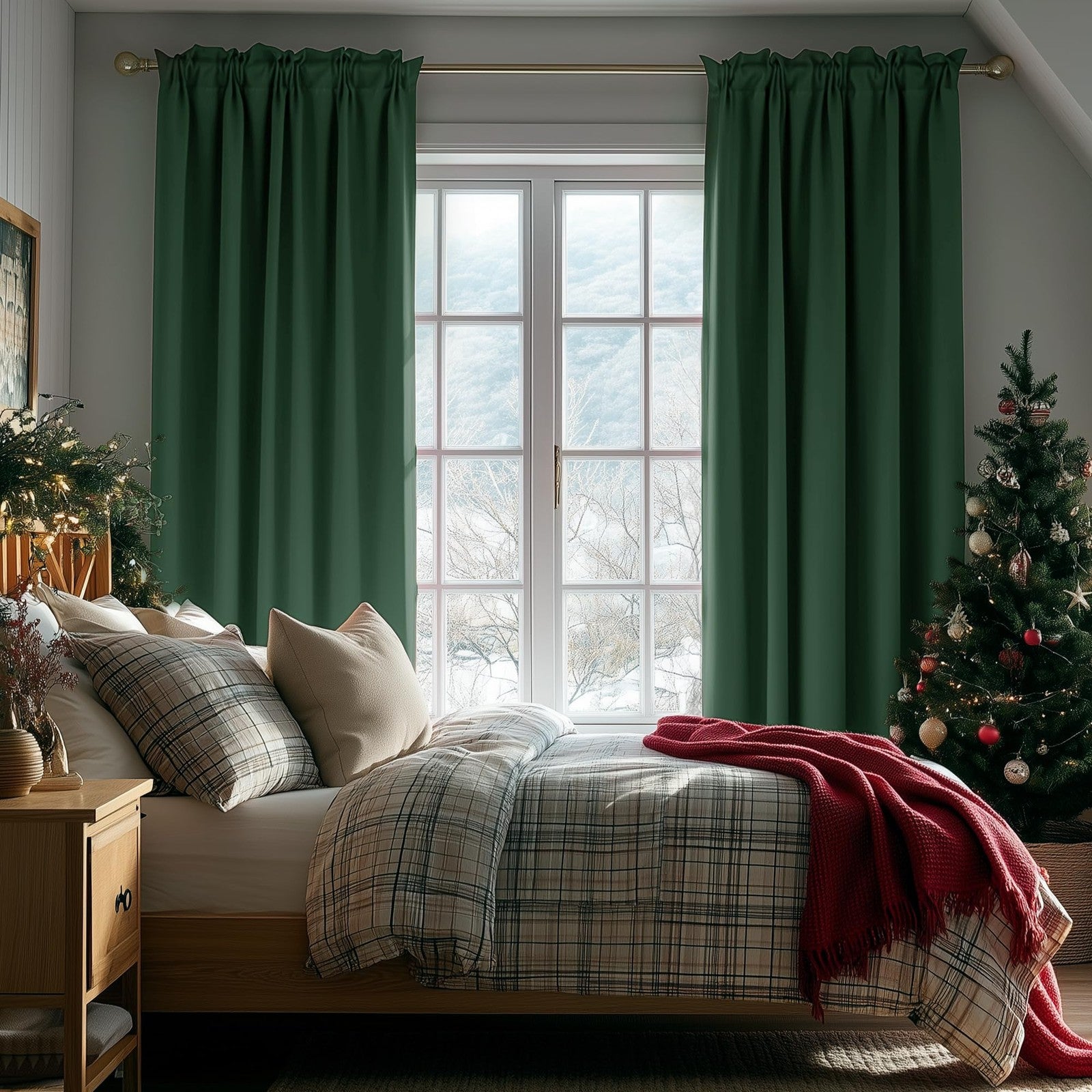 Deconovo Blackout Curtains For Bedroom Thermal Insulated Room Darkening Rod