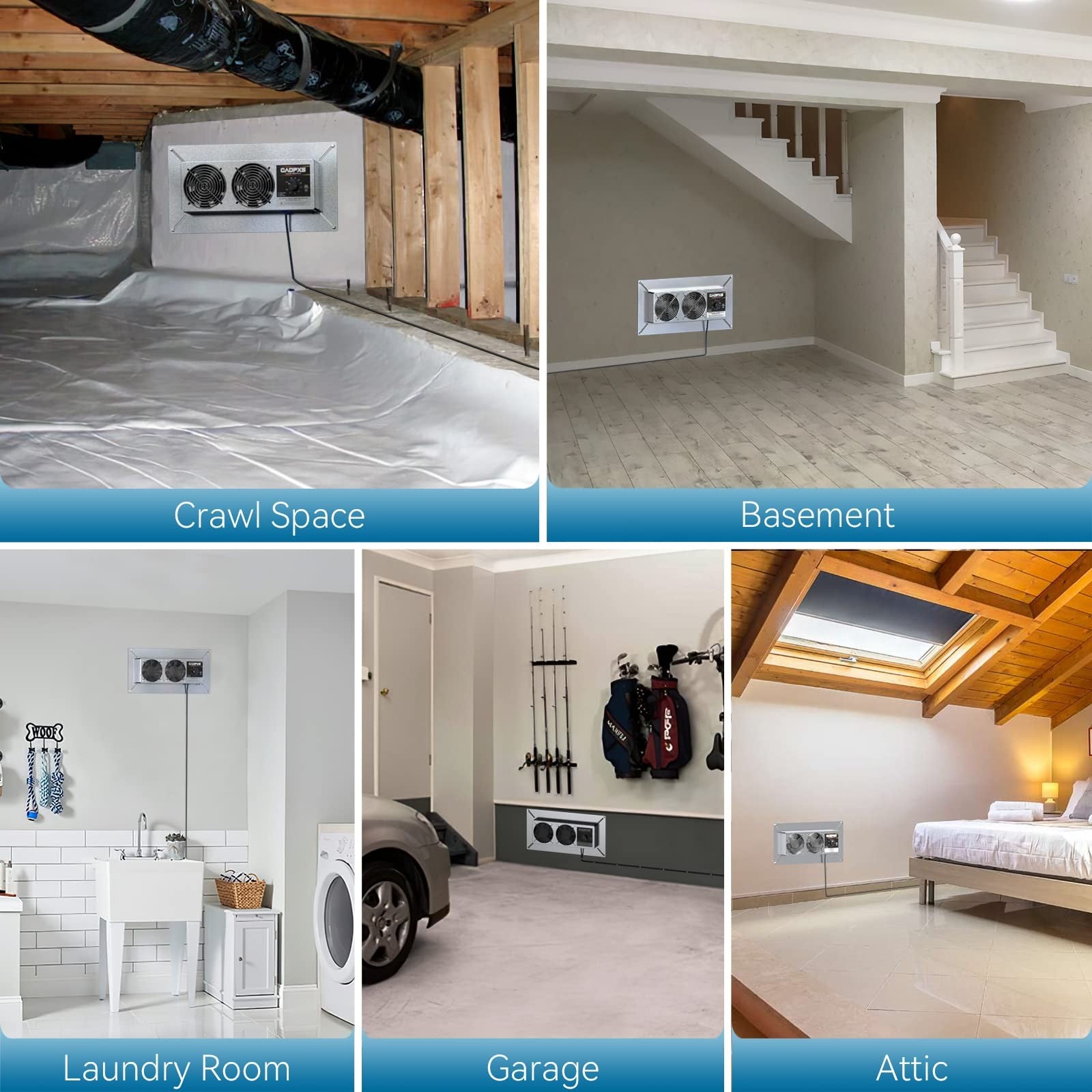 Cadpxs Crawlspace Ventilation Fan Crawlspace Fan Vent Humidistat Dehumidistat