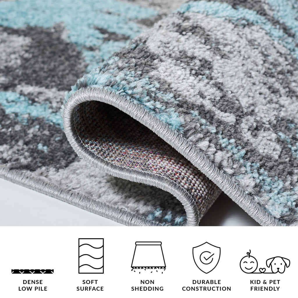 Safavieh Adirondack Collection Area Rug - 4 Square Turquoise Grey Modern