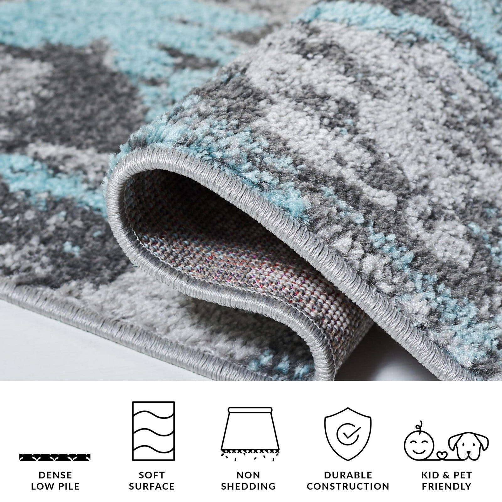 Safavieh Adirondack Collection Area Rug - 4 Square Turquoise Grey Modern