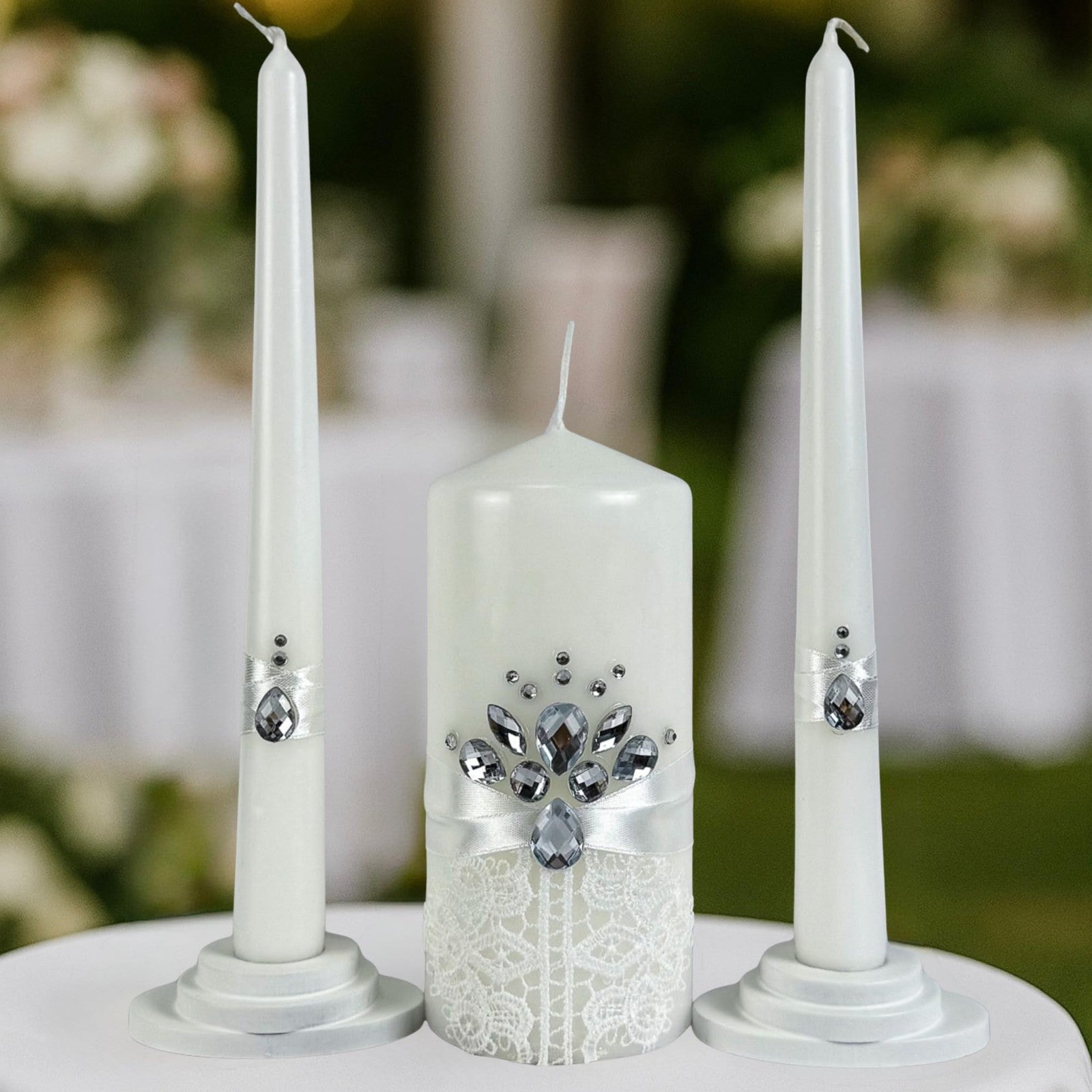 Magik Life Unity Candle Set - Wedding Ceremony Reception 6 Pillar Two 10 Taper