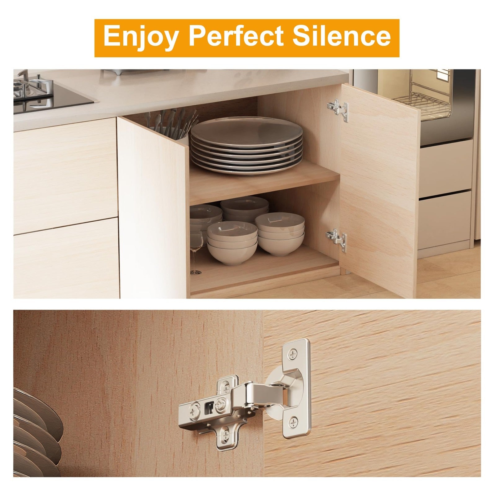 Luokim 10 Pack 5 Pairs Frameless Soft Close Half Overlay Cabinet Hinges