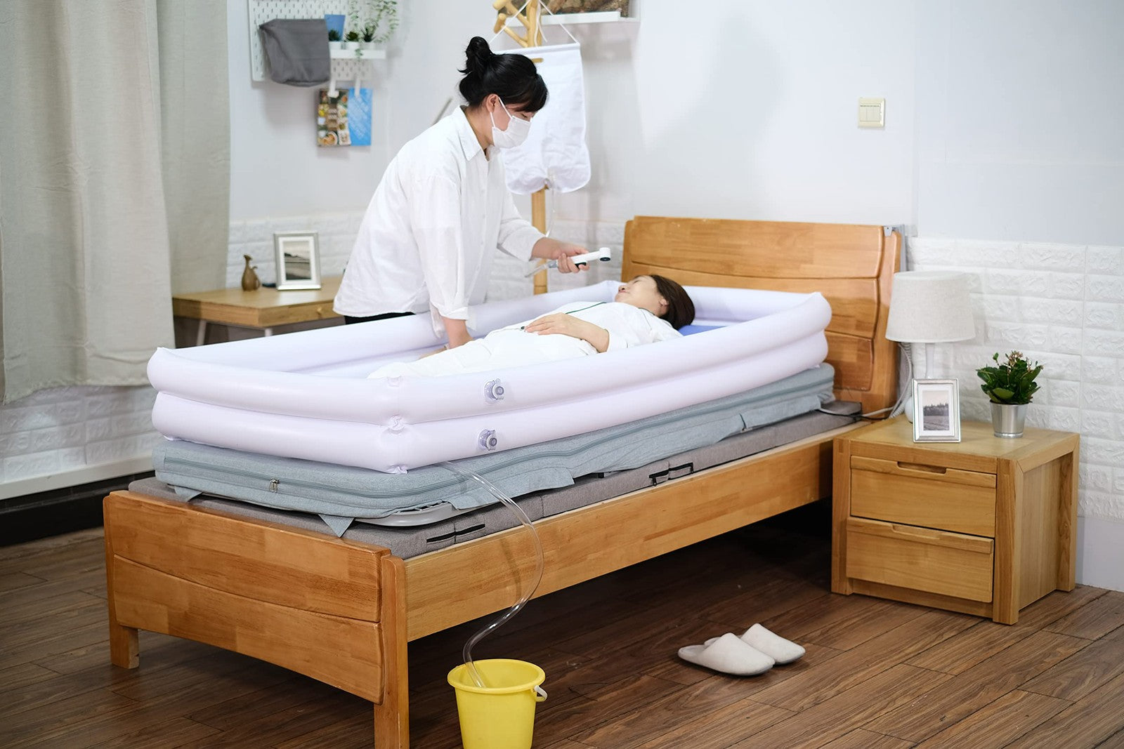 Fanwer Medical Inflatable Bathtub Bath Kit Electric Air Pump For Geriatric