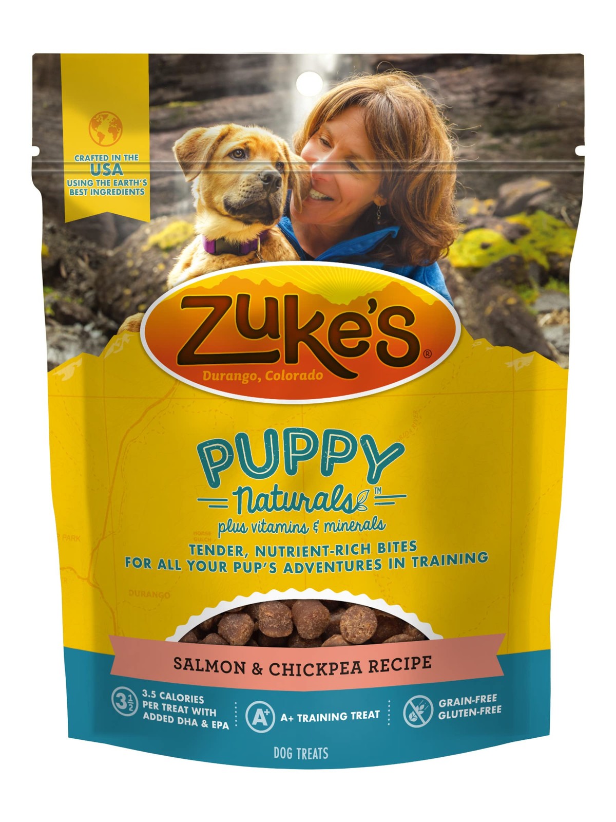 Zuke'S Zukes Puppy Naturals Dog Treats Salmon Chickpea 5 Ounce Pack Of 3