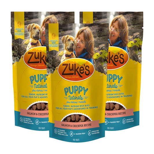 Zuke'S Zukes Puppy Naturals Dog Treats Salmon Chickpea 5 Ounce Pack Of 3