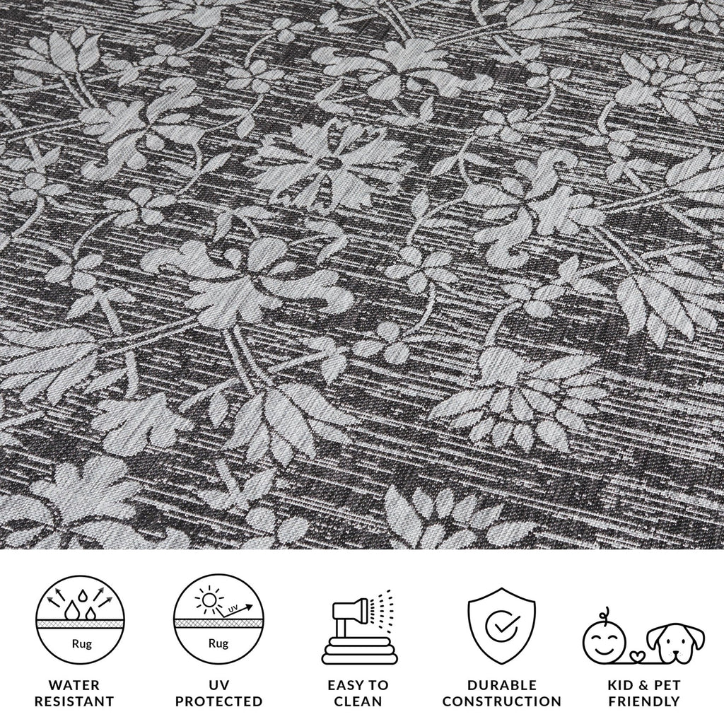 Safavieh Courtyard Collection 23 X 8 Black/Light Grey Cy8064 Indoor-Outdoor