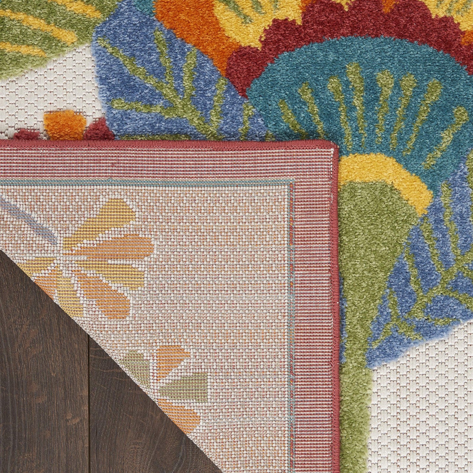 Nourison Home Aloha Multicolor 23 X 8 Area Rug - Easy Clean Non Shedding Bed