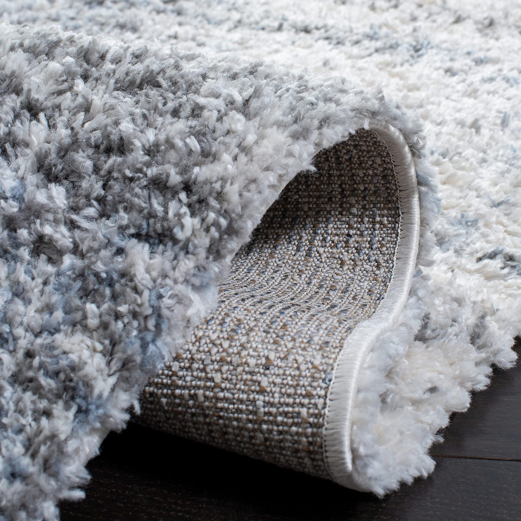 Safavieh Berber Shag Collection 53 X 76 Ivory/Grey Ber273A Modern Abstract