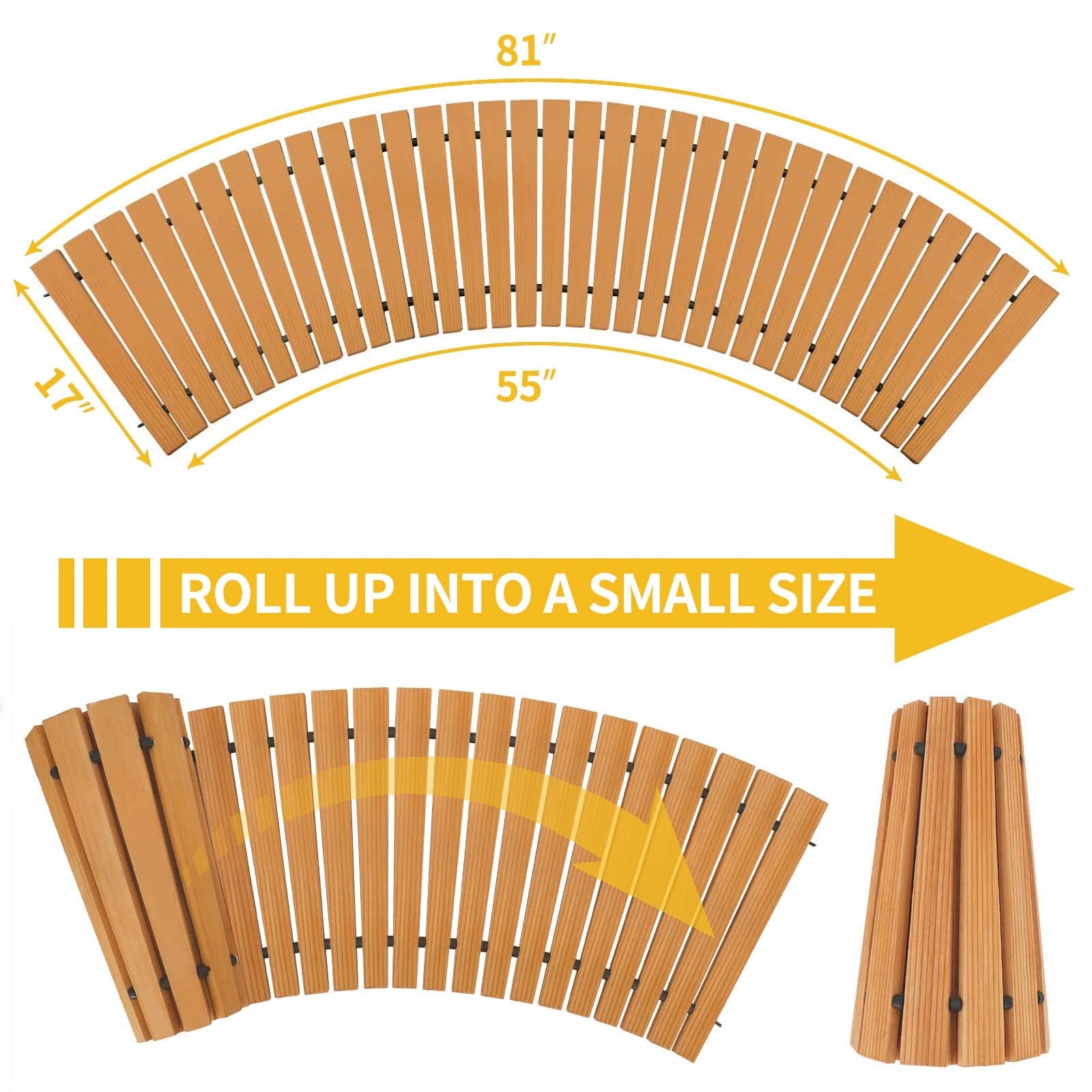 Tonahutu 6Ft Wooden Garden Pathway Roll Out Wooden Curved Pathway