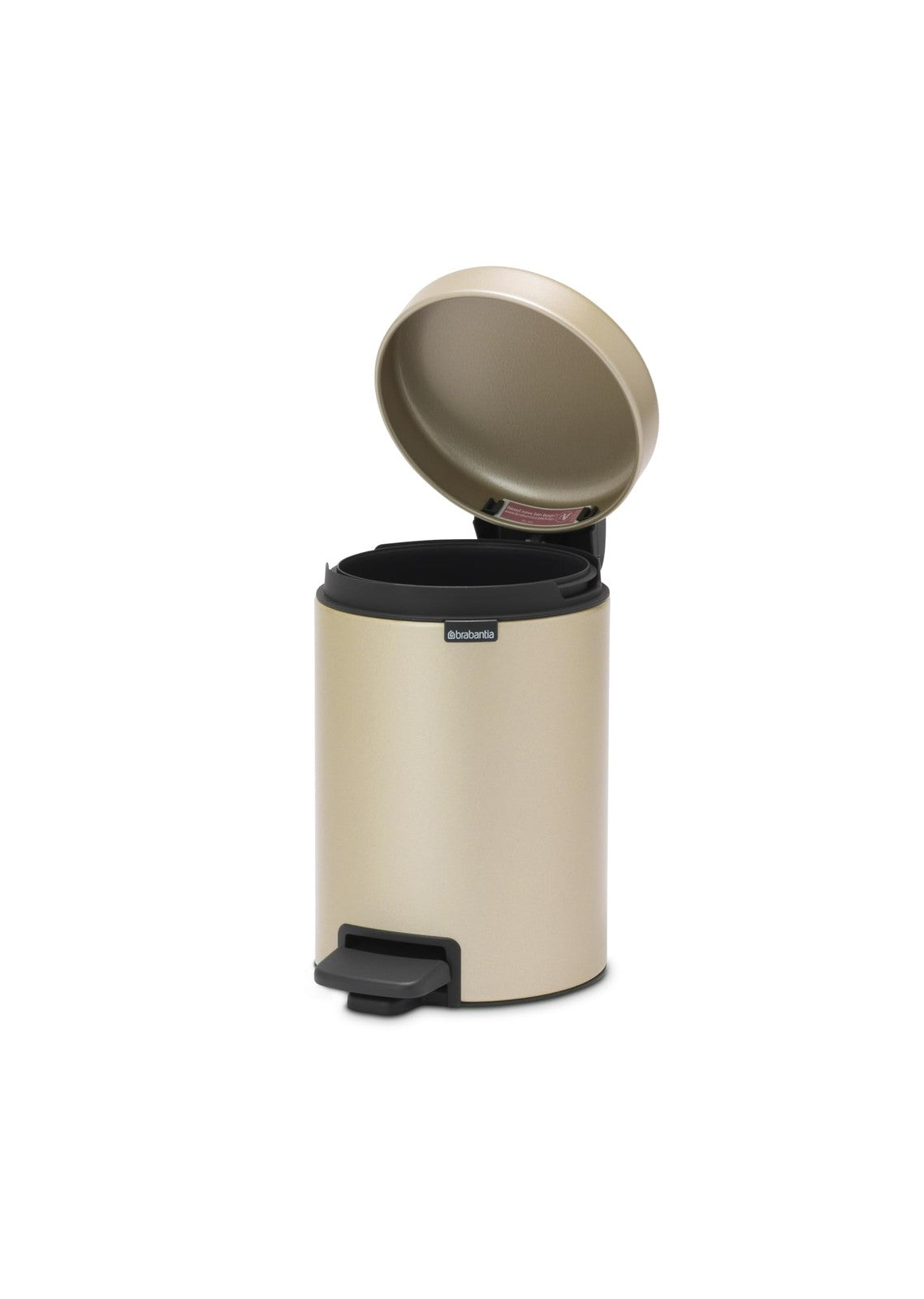 Brabantia Step-On Xs Trash Can Metallic Gold 0.8 Gallon / 3L Bathroom Bedroom