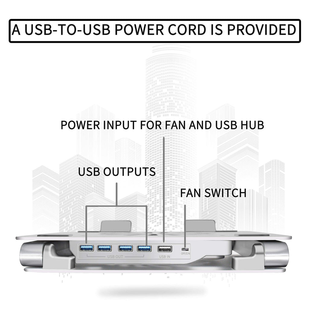 Soundance Laptop Cooling Pad Low-Noise Fan And 3.0 Usb Hubs Ventilated Laptop