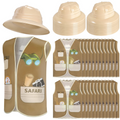 Geyoga 48 Pcs Explorer Costume Kids 24 Safari Vest And 24 Safari Hats Explorer