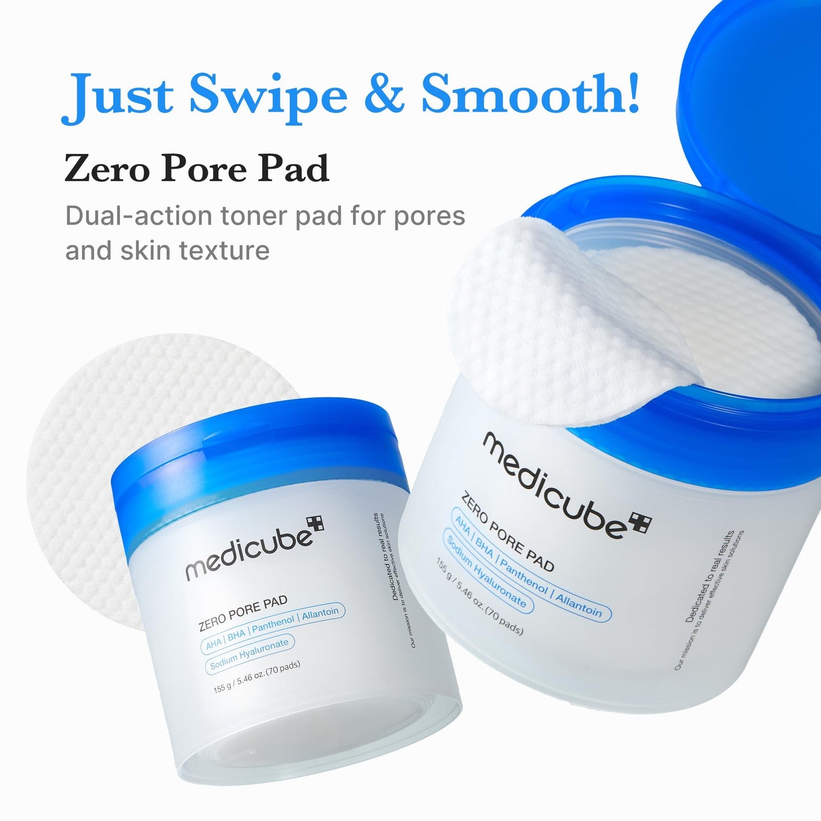 Medicube Zero Pore Pads 2.0 Dual-Textured Facial Toner Pads For Exfoliation And