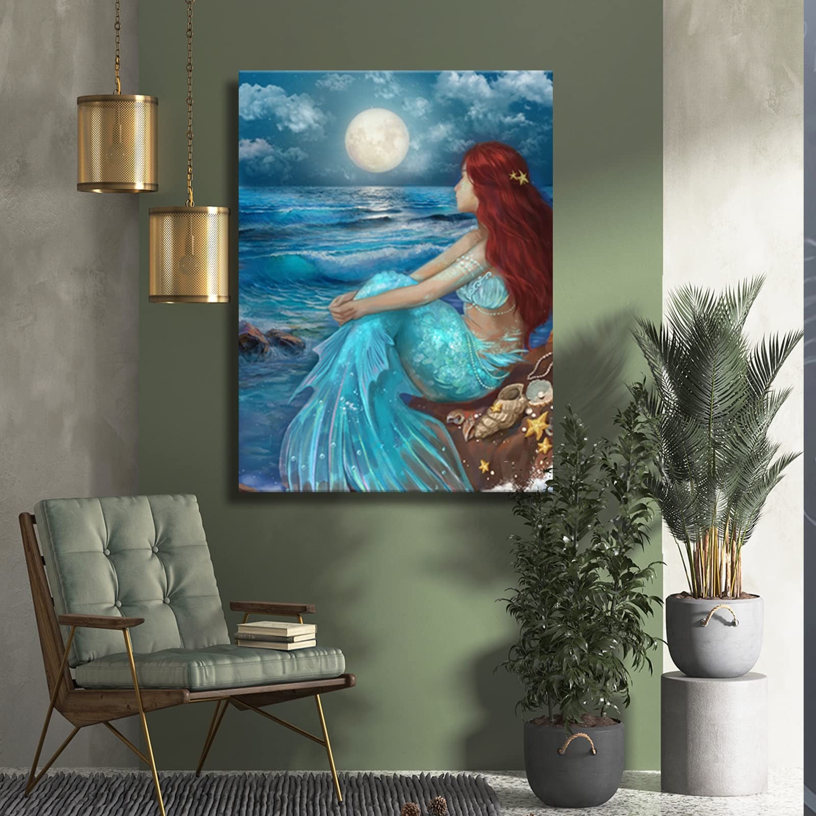 Sdya Aesthetic Wall Art For Living Room Bedroom Wall Decor Blue Canvas Prints