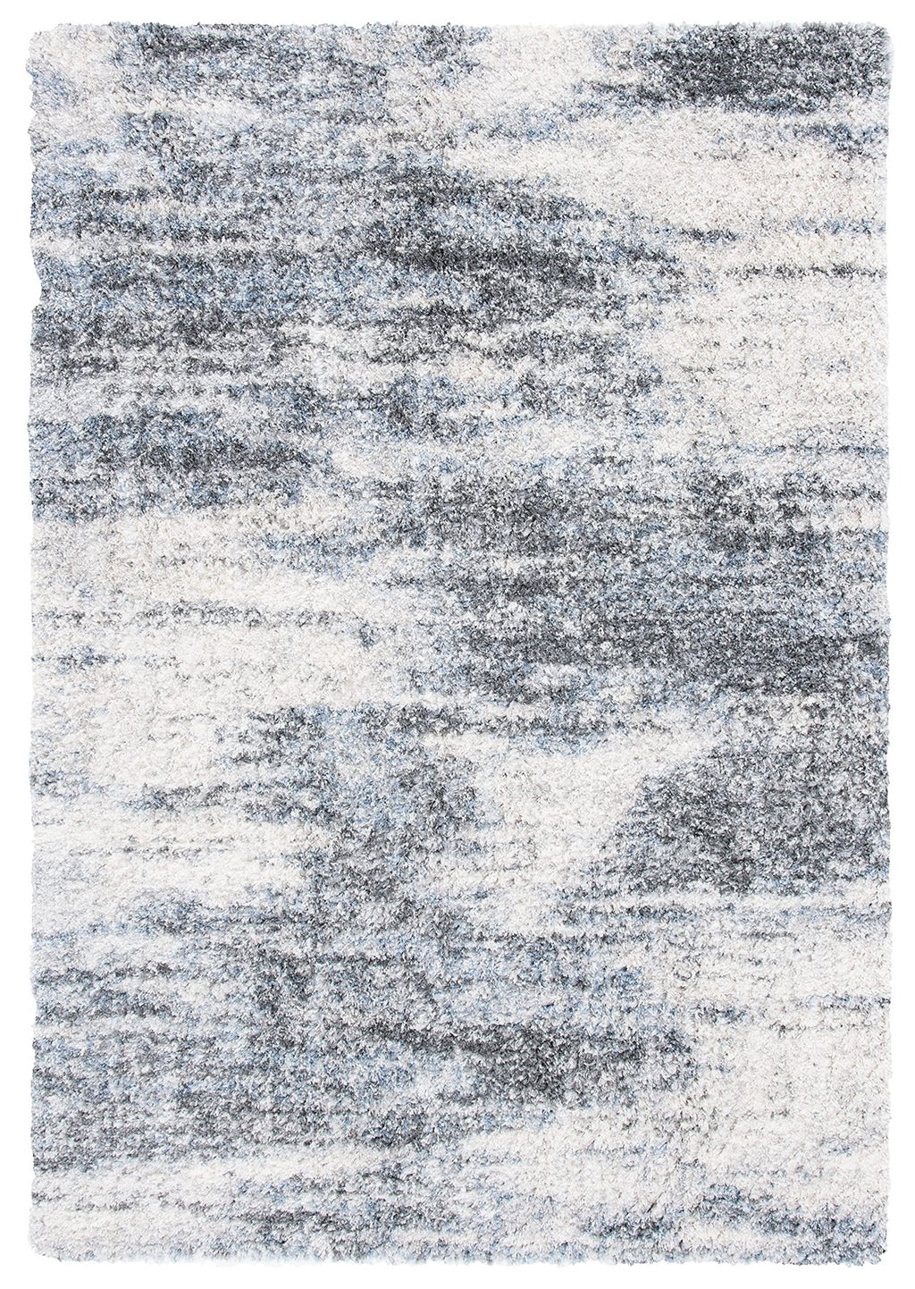 Safavieh Berber Shag Collection 53 X 76 Ivory/Grey Ber273A Modern Abstract
