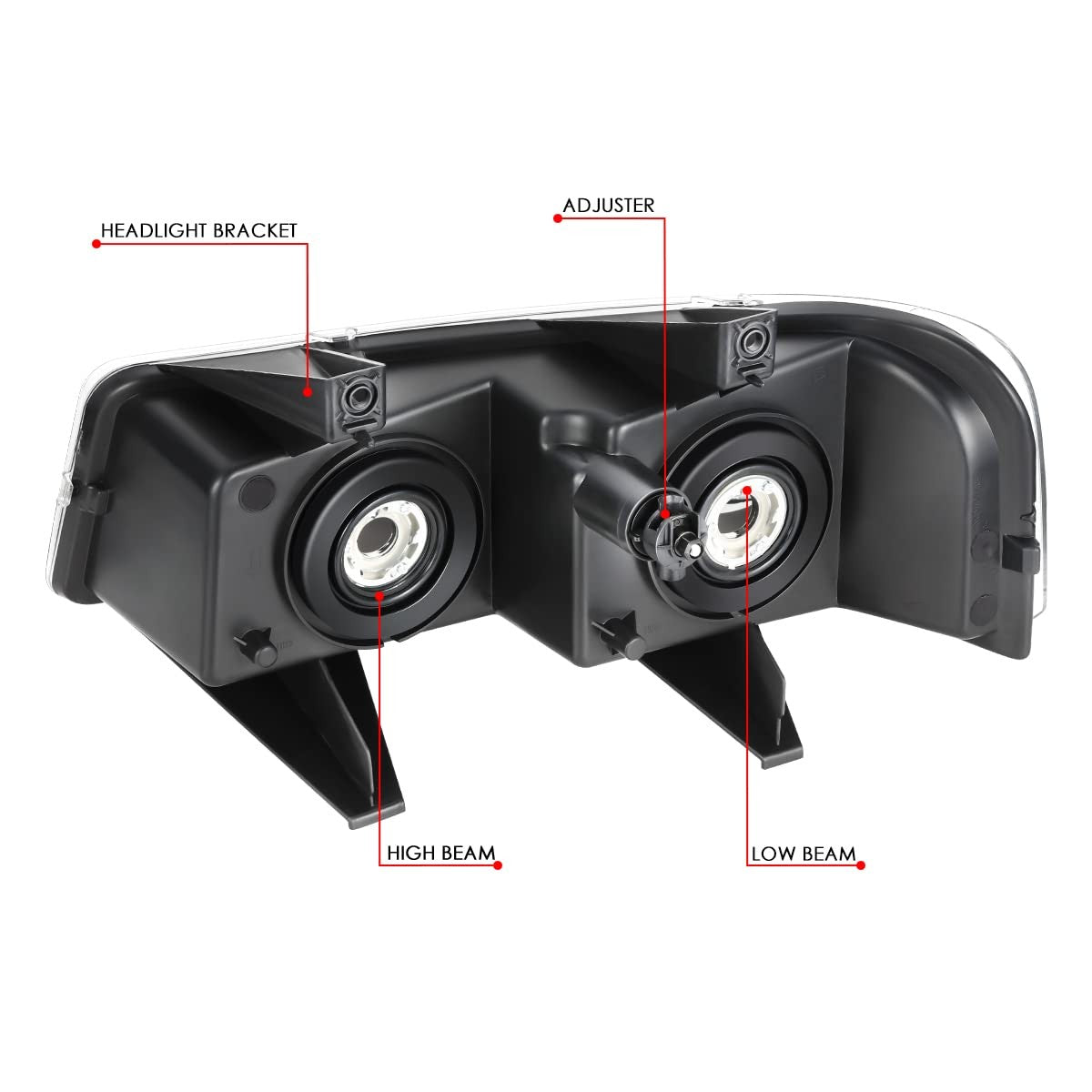 Dna Motoring Hl-Oh-Cegs03-2P-Bk Pair Of Oe Style Headlights Compatible 03-14