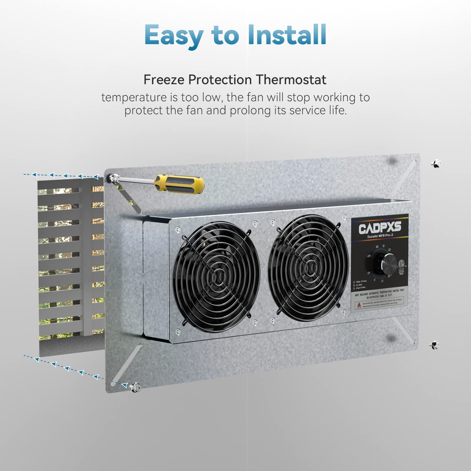 Cadpxs Crawlspace Ventilation Fan Crawlspace Fan Vent Humidistat Dehumidistat
