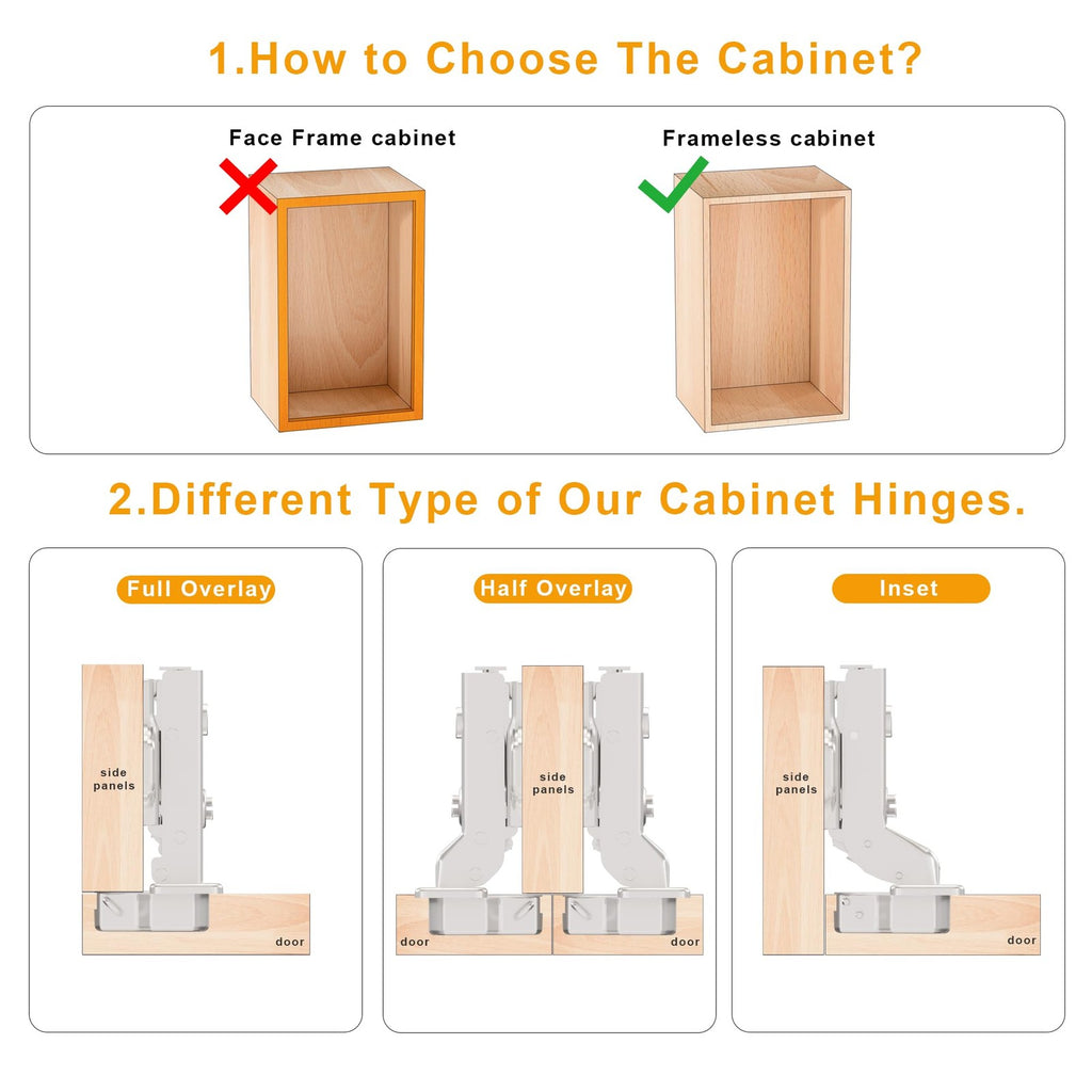 Luokim 10 Pack 5 Pairs Frameless Soft Close Half Overlay Cabinet Hinges