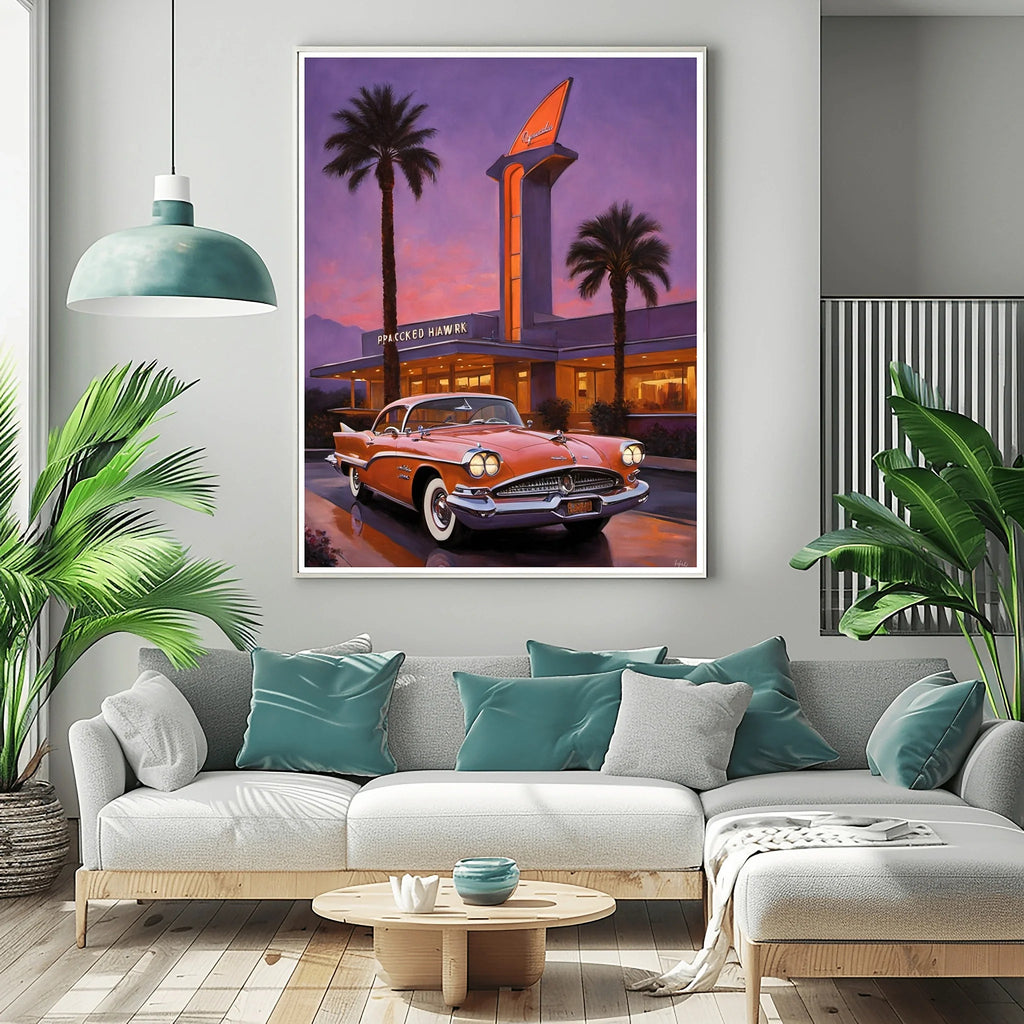 1958 Golden Hawk GT - Retro Hotel Edition | Poster Canvas