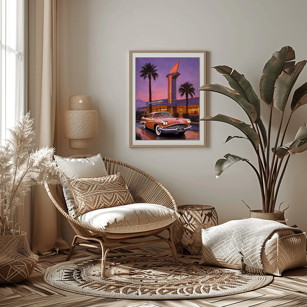 1958 Golden Hawk GT - Retro Hotel Edition | Poster Canvas