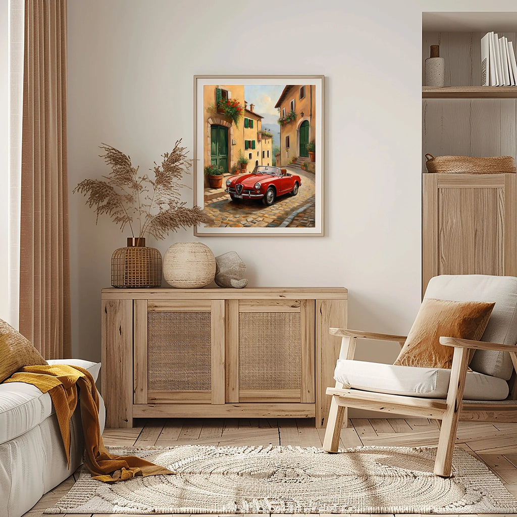1958 Italian Spider Romance - Italian Street Edition | Poster Canvas