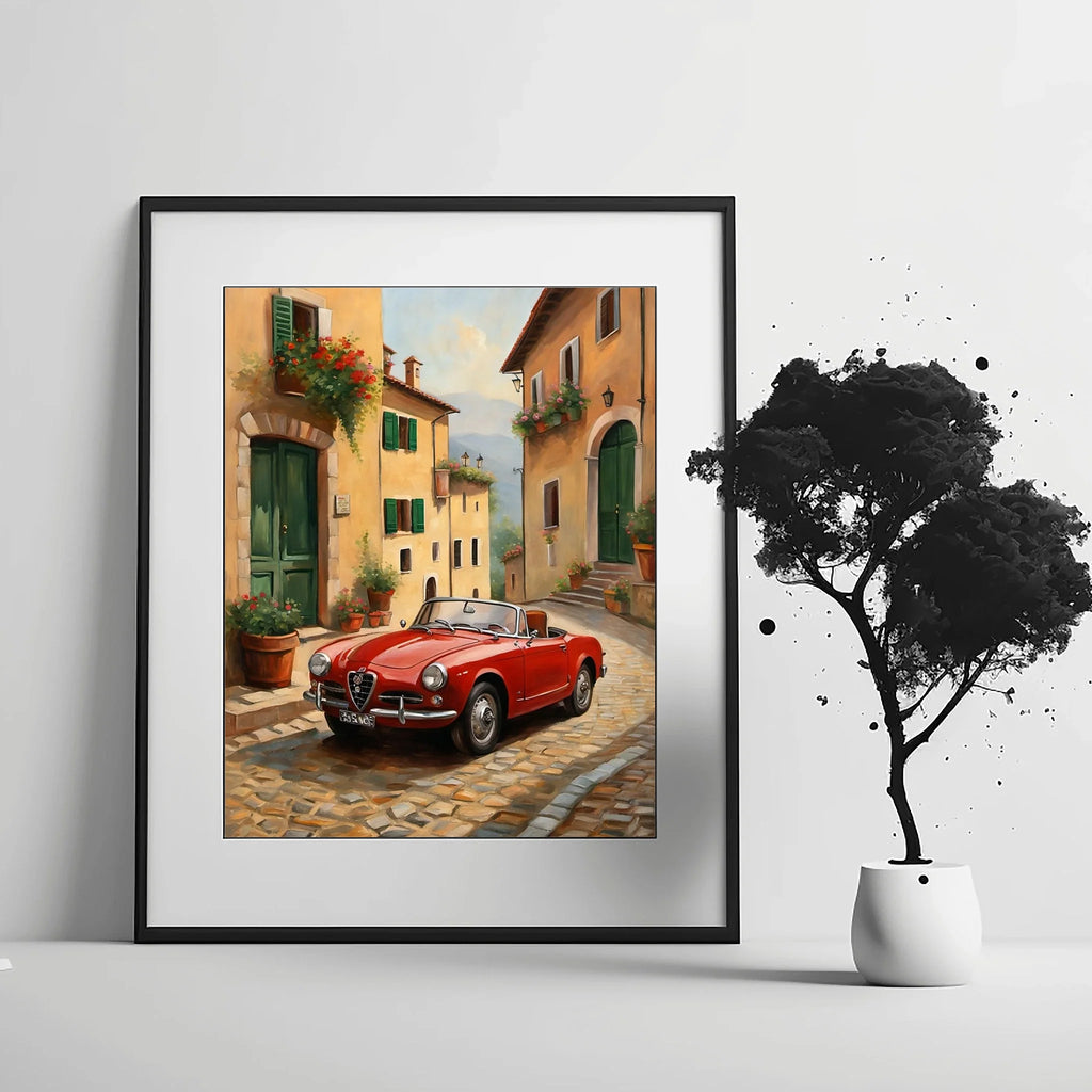 1958 Italian Spider Romance - Italian Street Edition | Poster Canvas