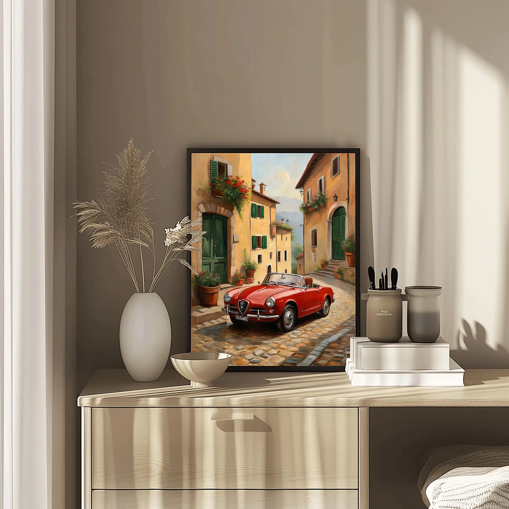 1958 Italian Spider Romance - Italian Street Edition | Poster Canvas