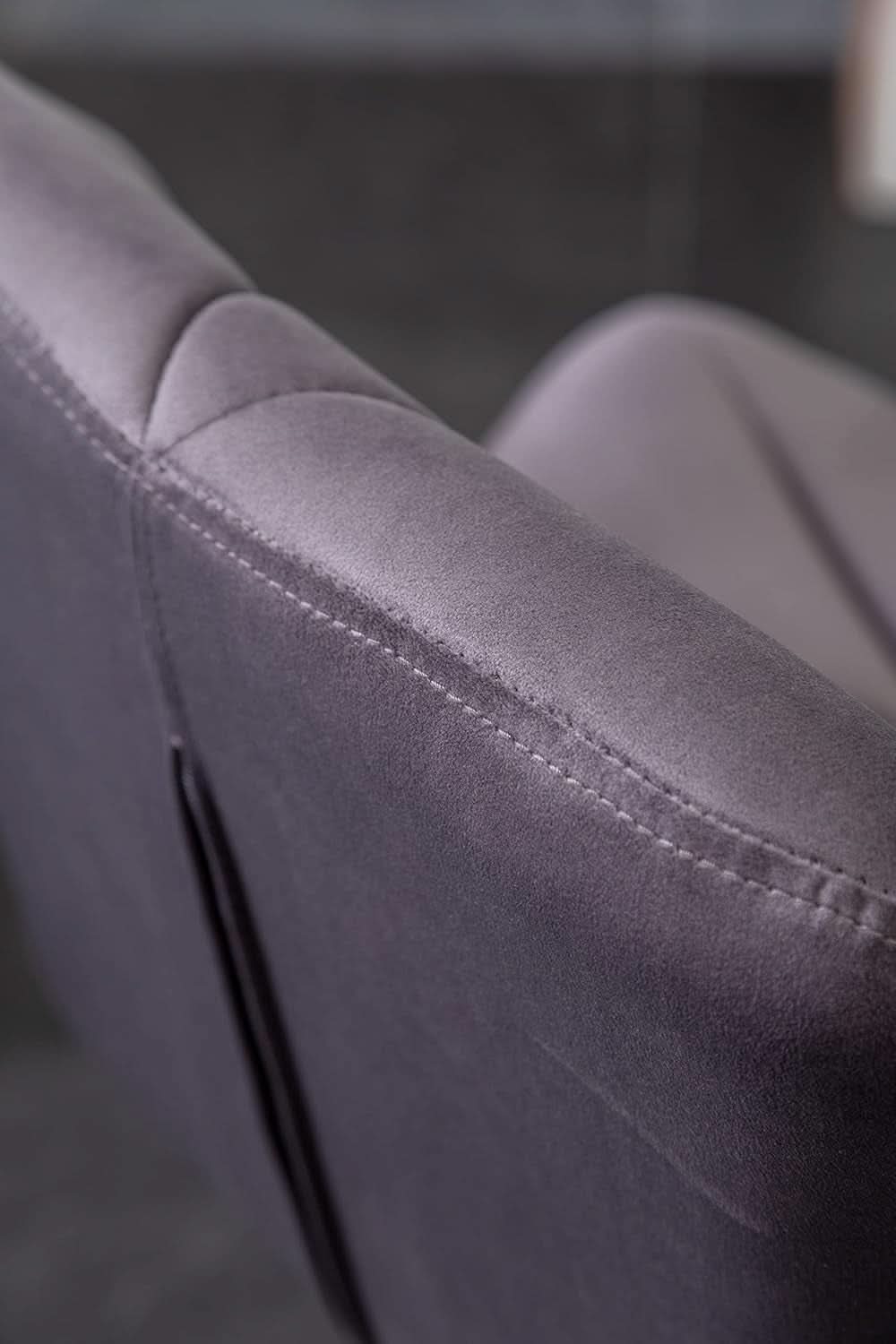 Breni Velvet Diamond Tufted Swivel Adjustable Height Bar Stool Set Of 2 Gray