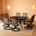 Outdoor Dining Set With Rust Resistant Aluminum And Swivel Rockers 60 Inch Table