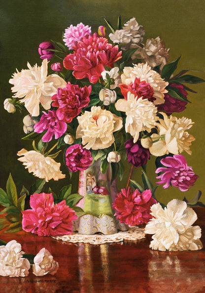 500 Piece Jigsaw Puzzle, Beautiful Pheonies, Bunch of flowers, Still nature, Adult Puzzle, Castorland B-53780