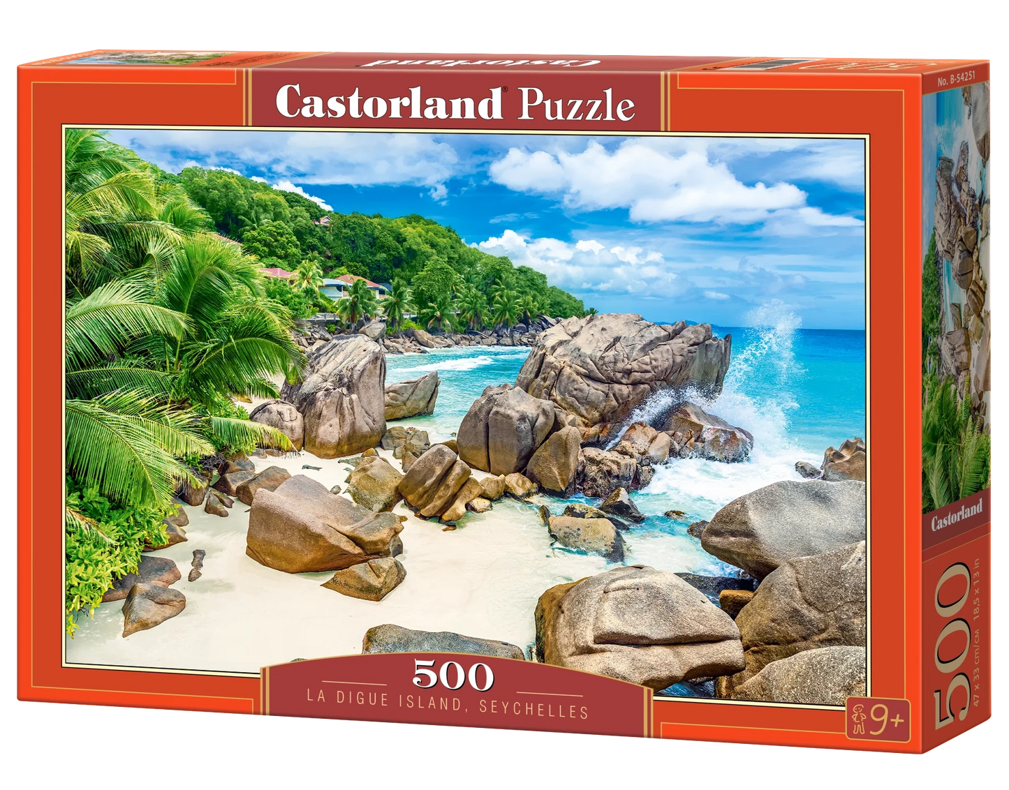 500 Piece Jigsaw Puzzle, La Digue Island, Seychelles, Tropical beach puzzle, Paradise Island, Landscape jigsaw, Adult Puzzle, Castorland B-54251