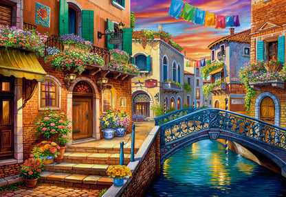 1000 Piece Jigsaw Puzzle, Venetian Dream, Vibrant Venice canal scene, Italian charm, Adult Puzzle, Castorland C-105281-2