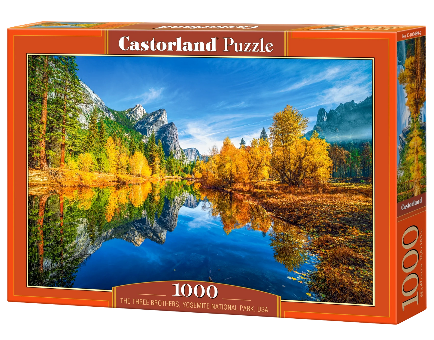 1000 Piece Jigsaw Puzzle, The Three Brothers, Yosemite National Park, USA, Autumn landscape puzzle, Relaxing nature puzzle, Adult Puzzle, Castorland C-105489-2
