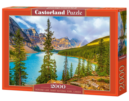 2000 Piece Jigsaw Puzzle, Moraine Lake, Banff National Park, Canada, Scenic Canadian Rockies Nature, Mountain Landscape, Adult Puzzle, Castorland C-201037-2