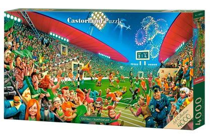 4000 Piece Jigsaw Puzzle, Football Championship, Funny sports puzzle, Soccer Match, Cartoon Chaos Style, Adult Puzzle, Castorland C-400393-2