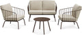 Modern 4-Piece Patio Furniture Set with Thick Cushions