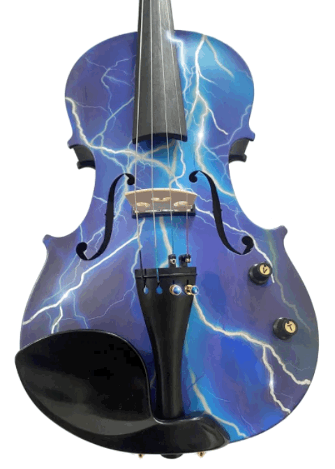 Electric Blue Lightning Violin